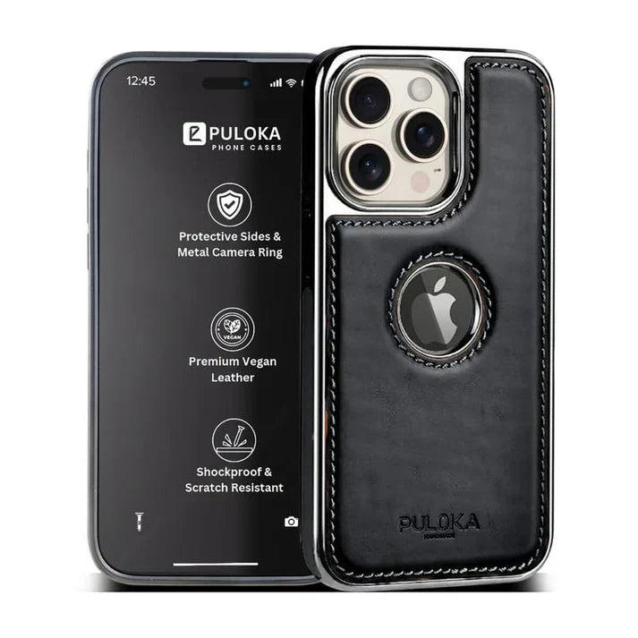 Leather Back Case - Compatible with iPhone Series - Luxury Bumper Case -