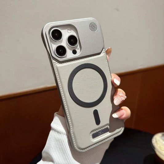 Premium Metallic AeroFLex Leather Case With Aroma Perfume Cover Compatible For iPhone Series